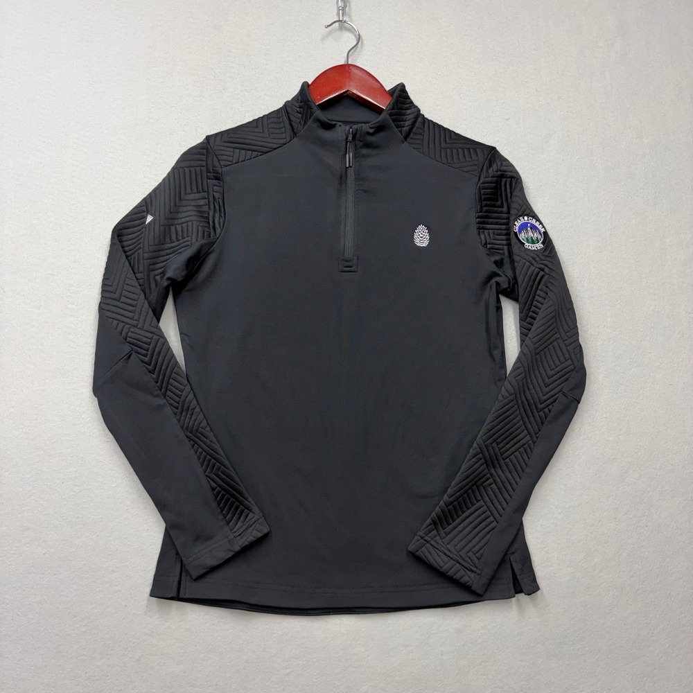 Levelwear Pullover Women S Black Daybreak 1/4 Zip Jacquard Clear Creek Games